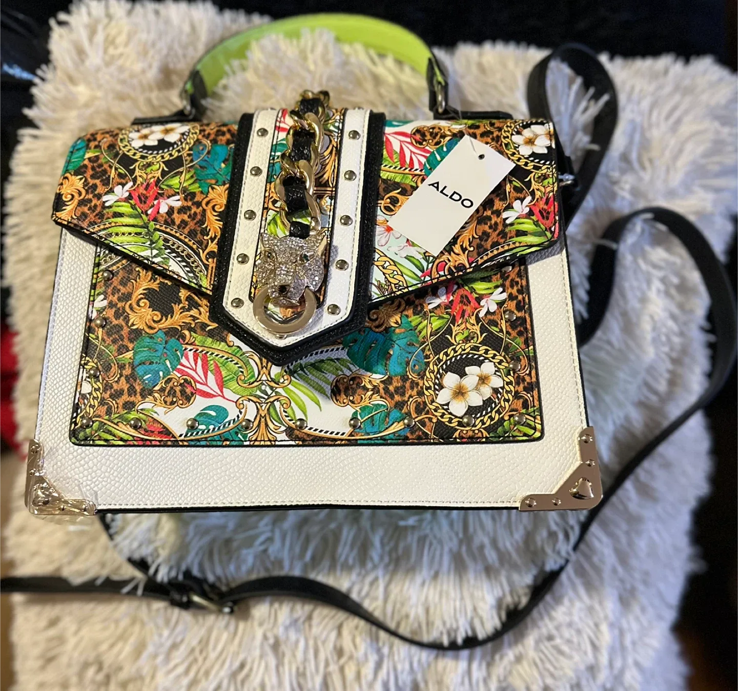 ALDO Floral Print Top Handle Bag