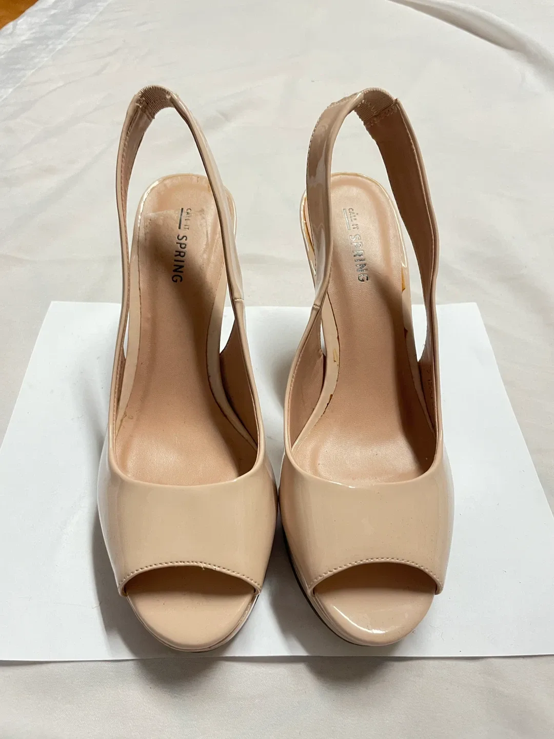 Call It Spring Beige Heels - Size 7