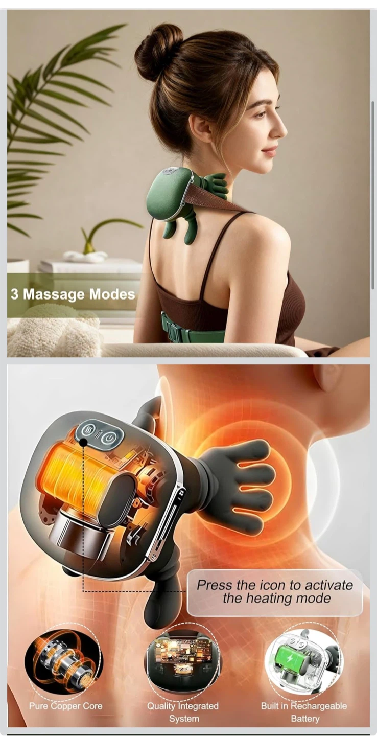 Hand Shaped Neck Massager with Heat - photo 2