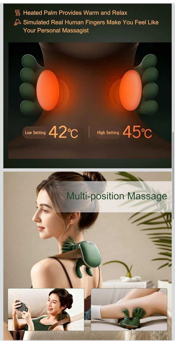 Hand Shaped Neck Massager with Heat - photo 3