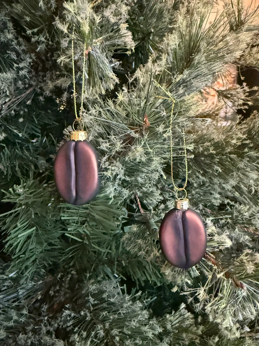Set of Glass Coffee Bean Ornaments