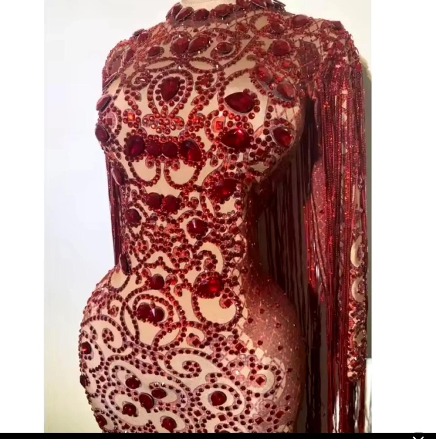 Sequin Fringe Evening Gown in 4 Colours Brand New On sale Now image indicator(6)