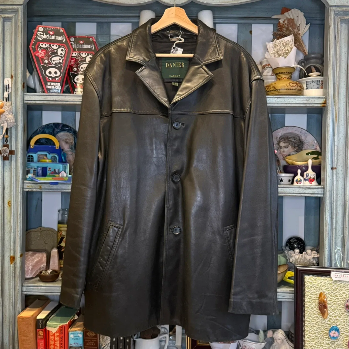 Danier Canada Black Leather Jacket XL/TG