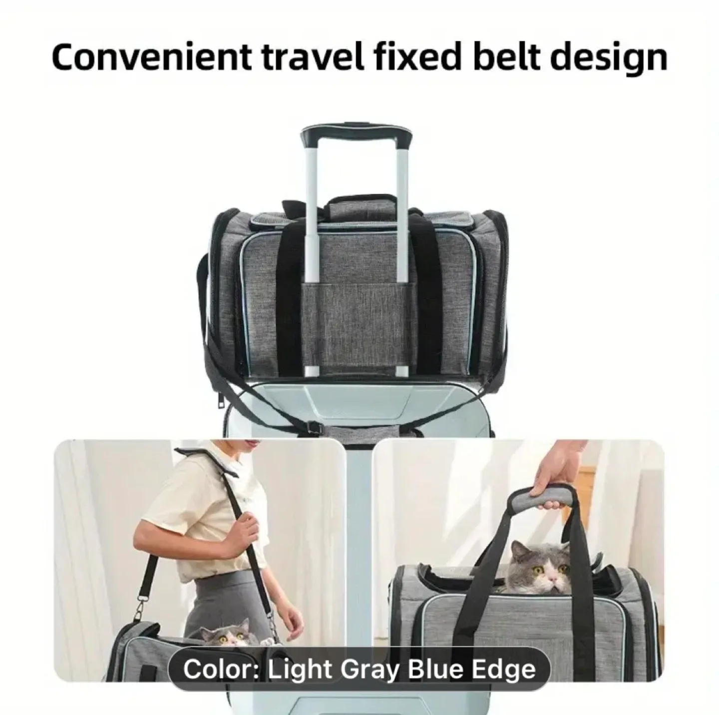 Expandable Cat And any Pet Carrier - Light Gray Brand New