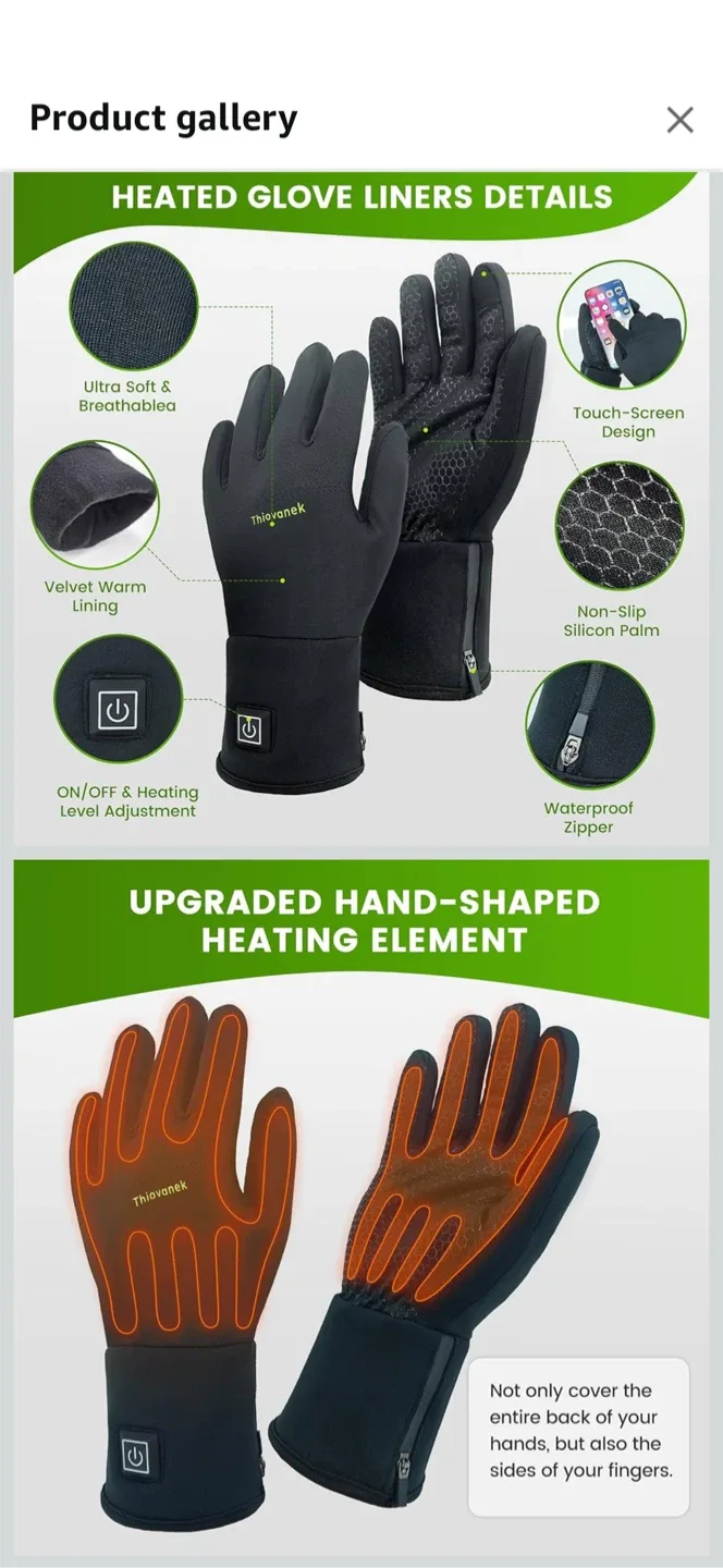 Brand new Thiovaneck Heated Glove Liners - Size L image indicator(2)