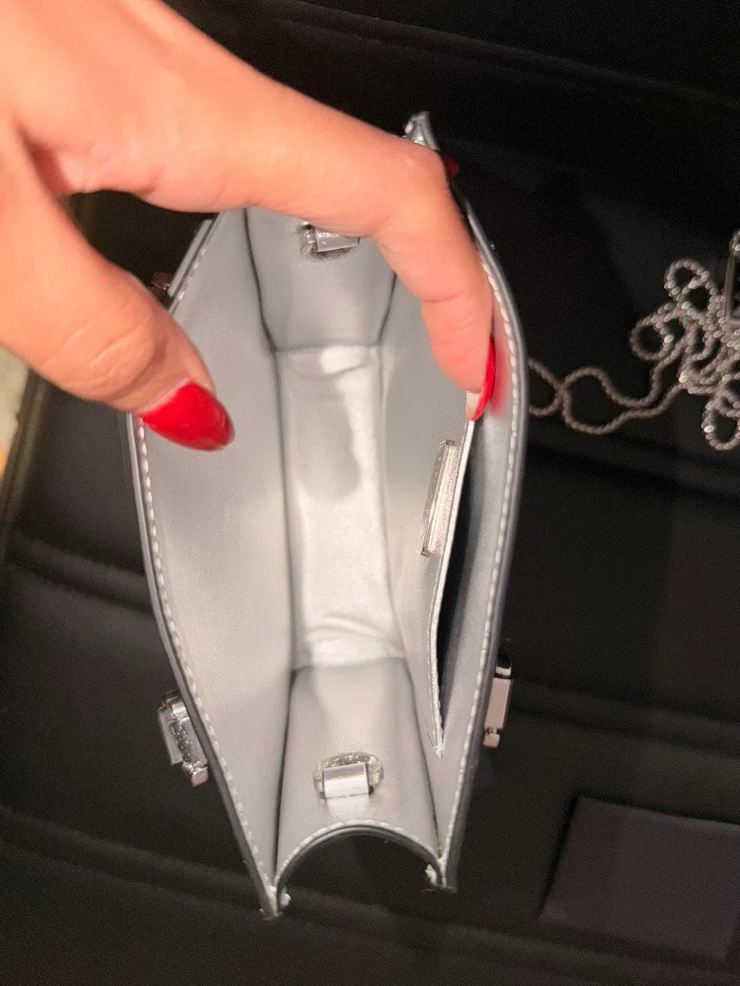 Prada Enamled Metal Triangle Top Handle Bag image indicator(8)