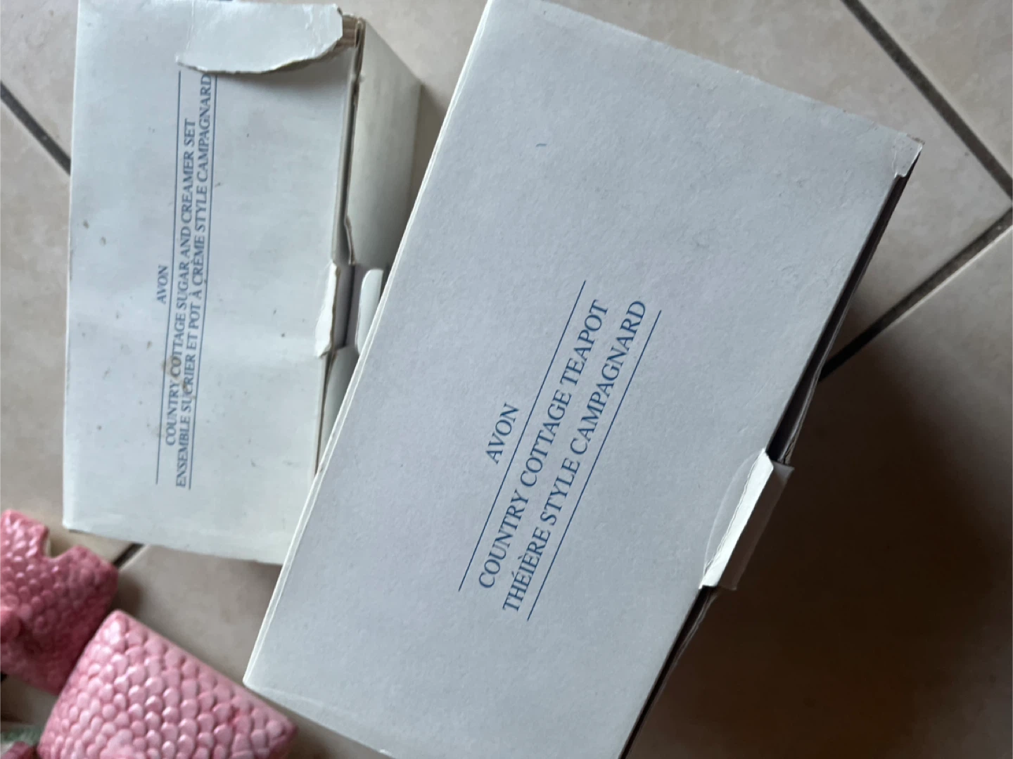 Avon Country Cottage Teapot & Sugar Creamer Set
