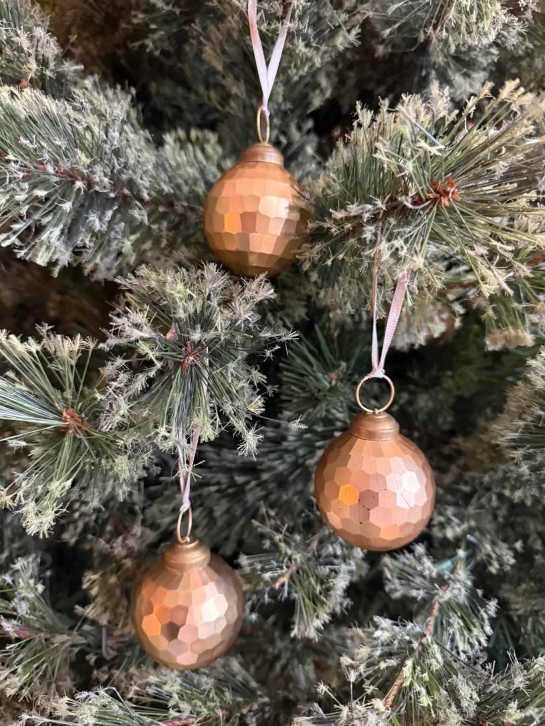 Crate & Barrel Gold Geometric Ornaments