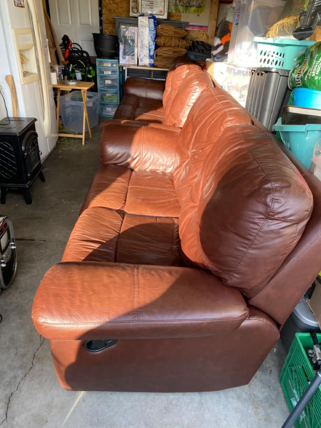 Used leather recliner couch and love seat