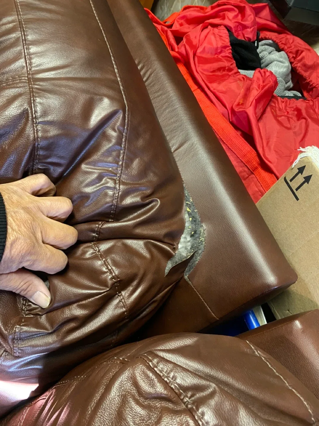 Used leather recliner couch and love seat image indicator(4)