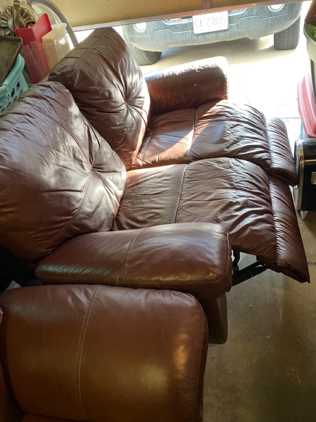 Used leather recliner couch and love seat image indicator(5)