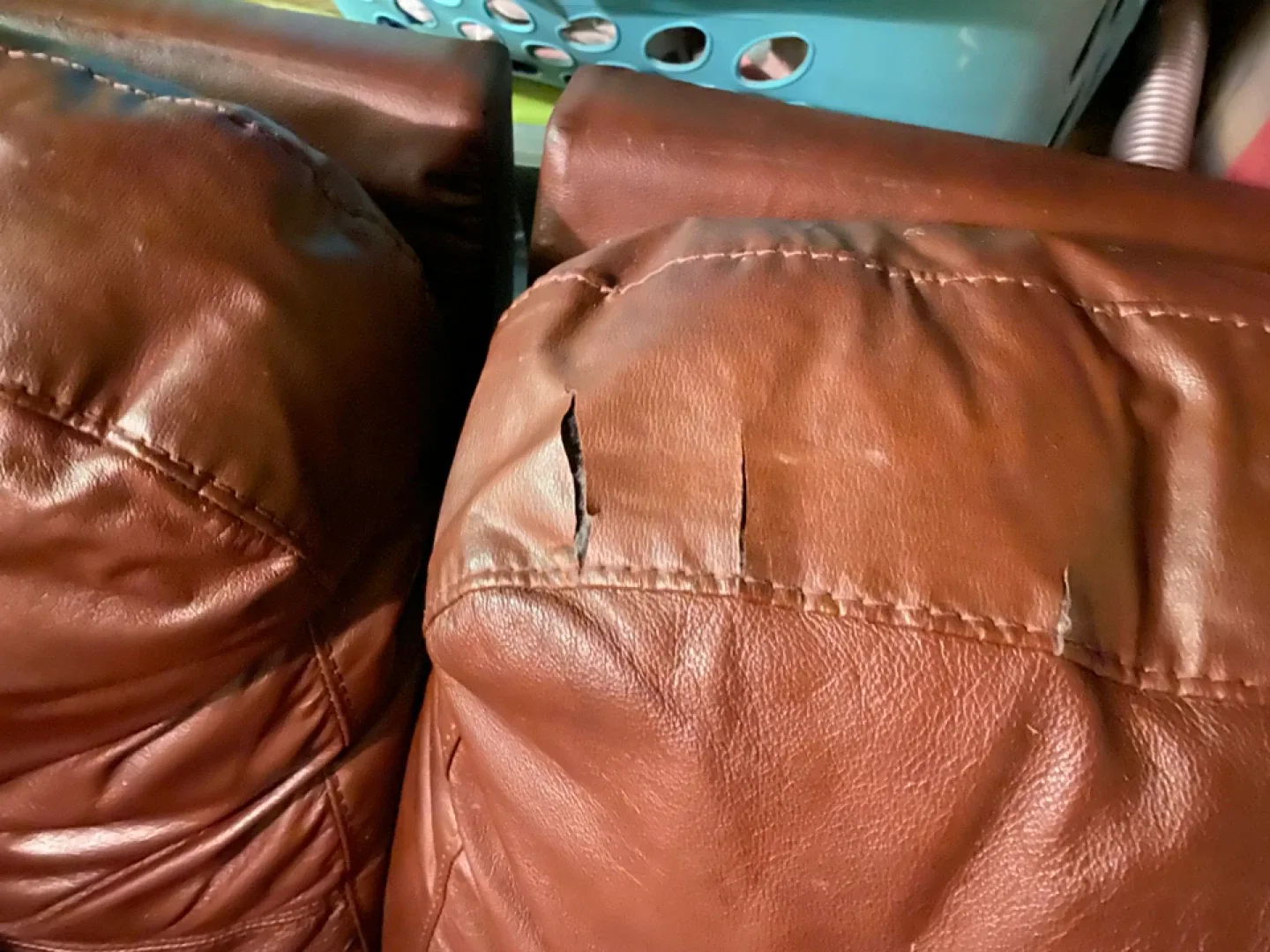 Used leather recliner couch and love seat image indicator(7)