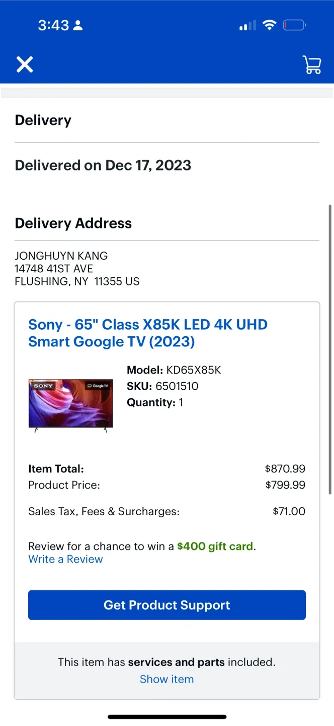 Sony 65" Class X85K 4K UHD Smart Google TV
