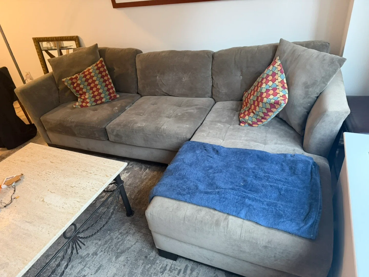 Comfortable Sectional Sofa - Brown