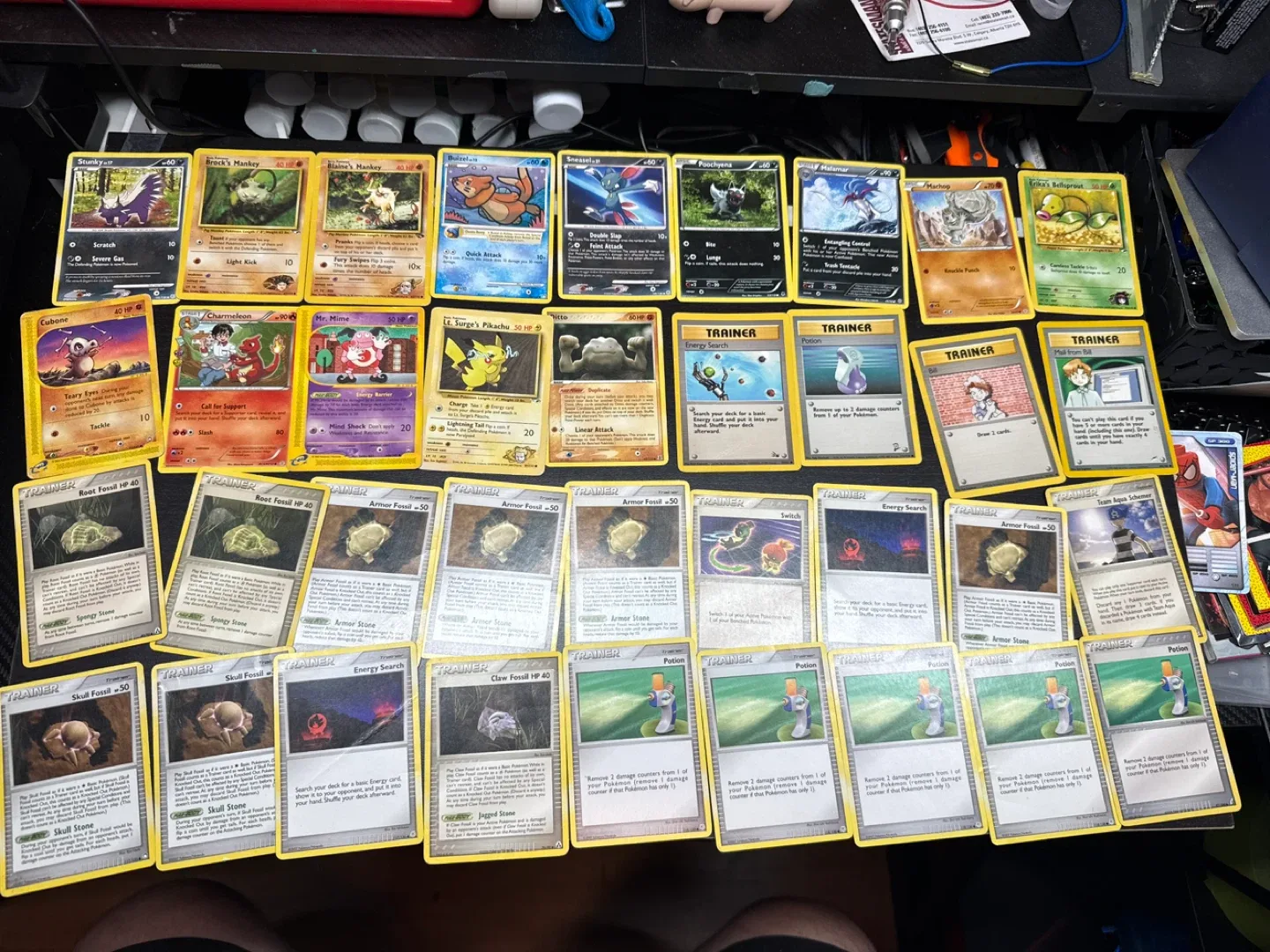 36 Common Pokémon cards ( 14 Pokémon and 22 trainer cards)