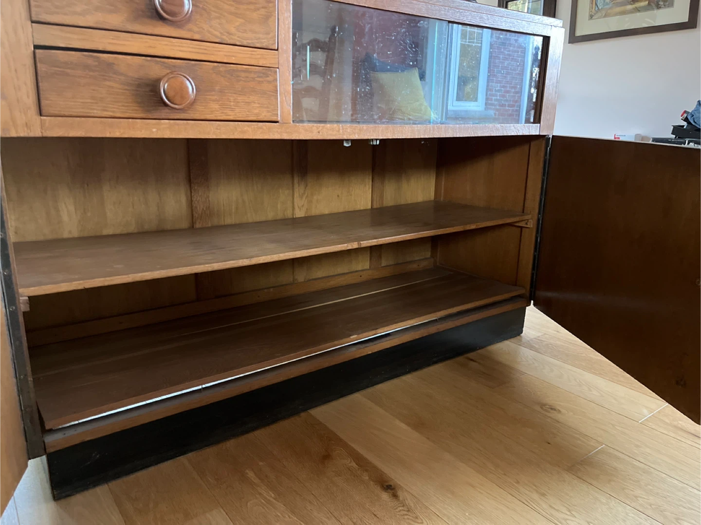 Vintage Wooden Sideboard with Glass Display - photo 4