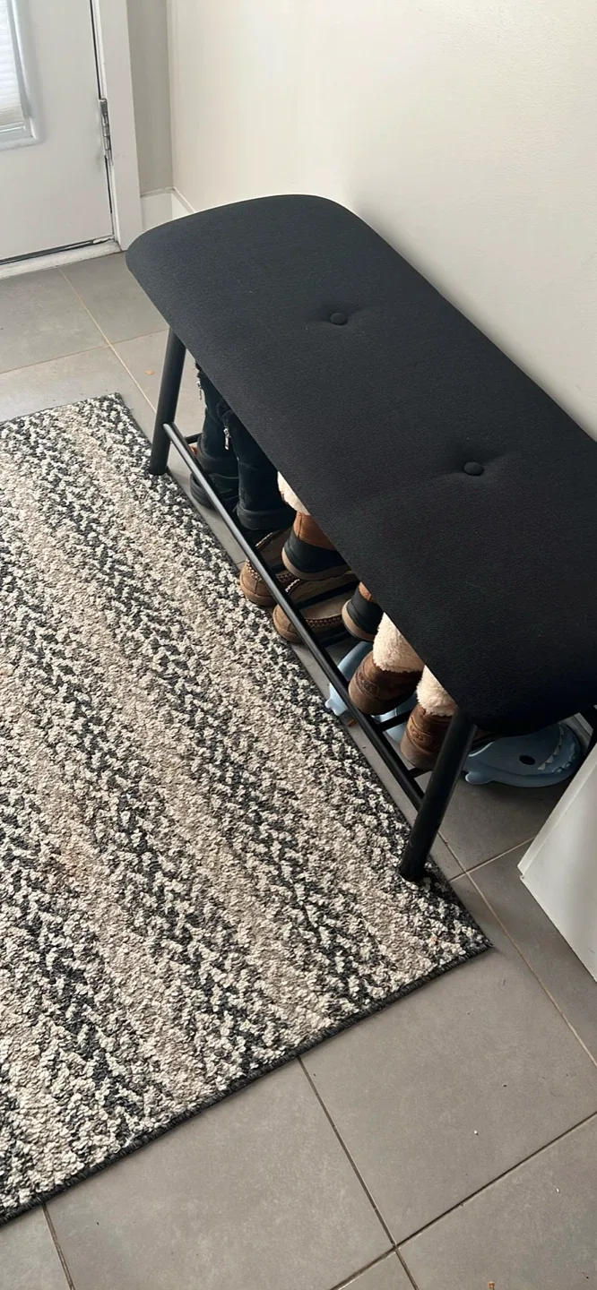 Bench with Shoe Rack - Black