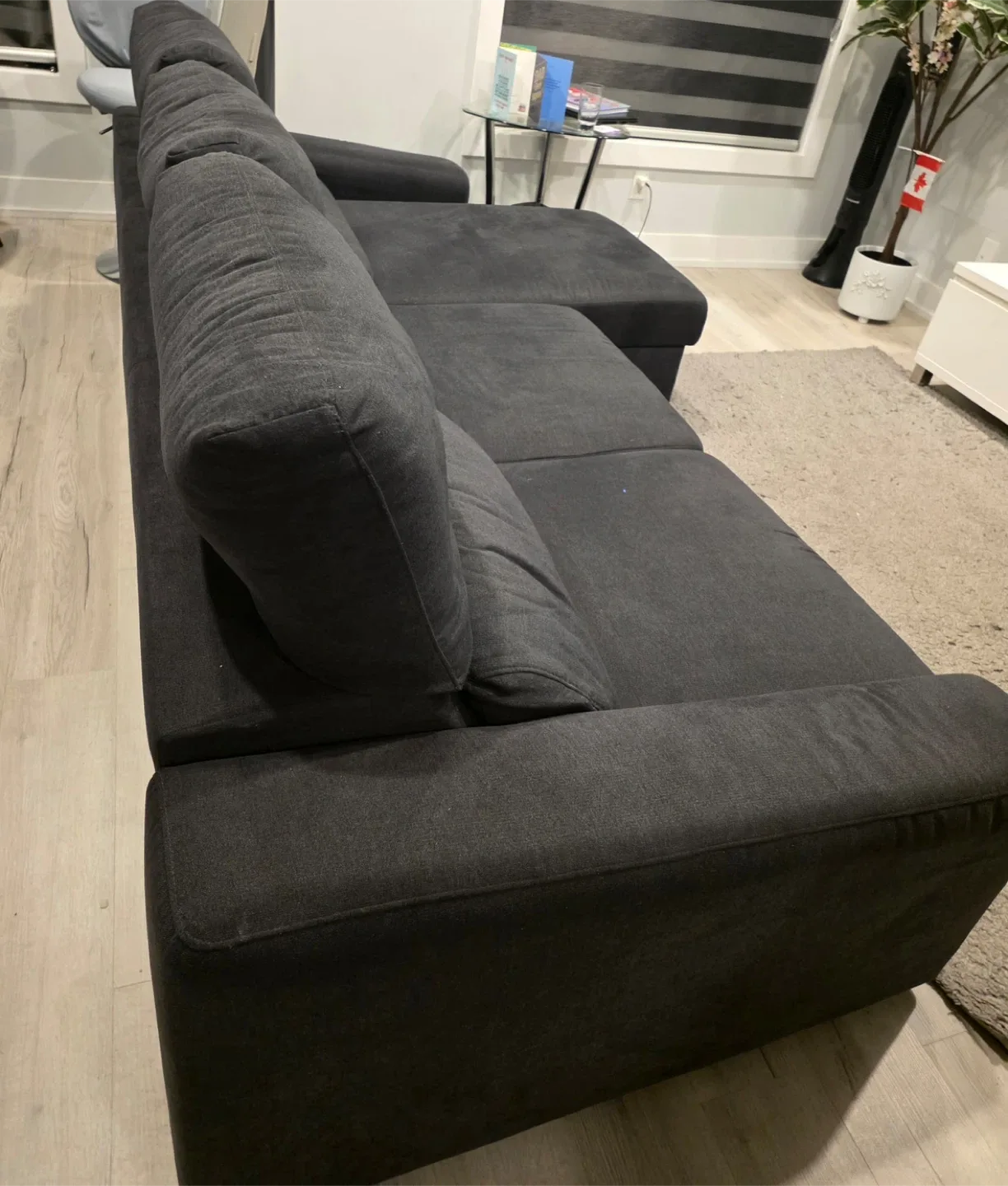 Grey Sectional Sofa with Storage