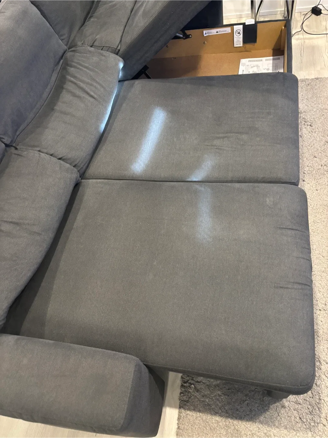 Grey Sectional Sofa with Storage image indicator(4)