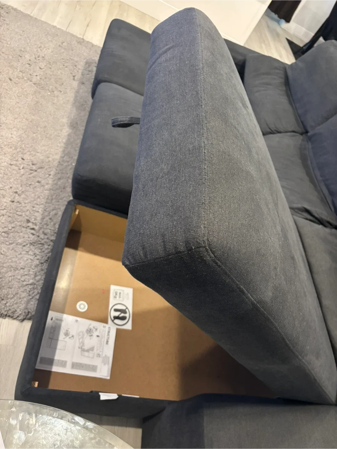 Grey Sectional Sofa with Storage image indicator(3)