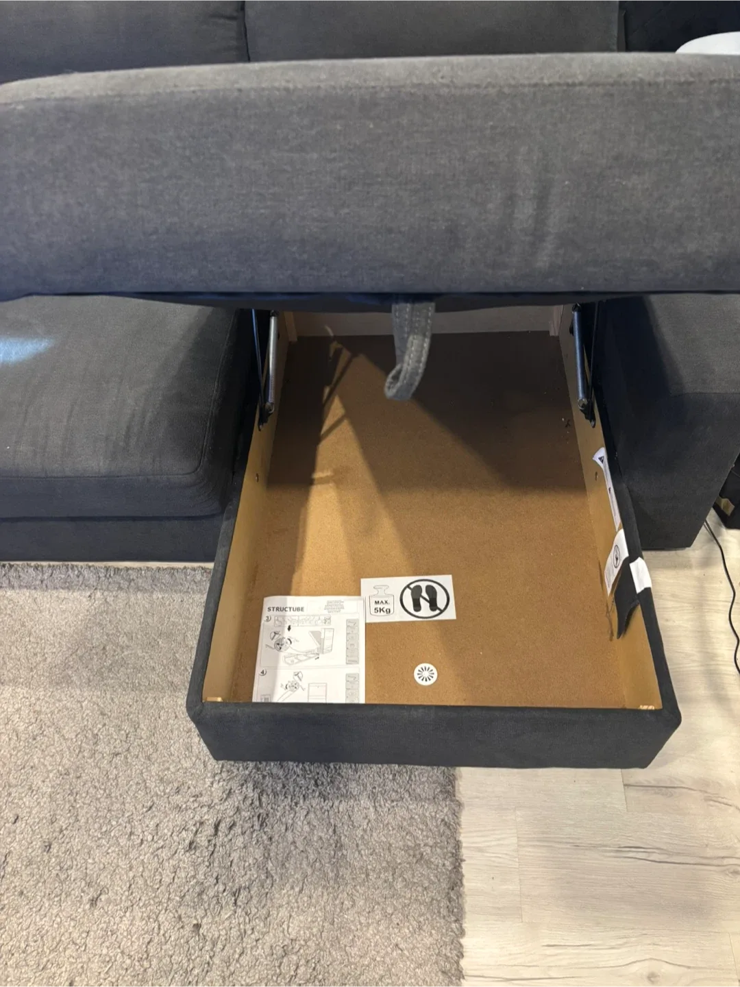 Grey Sectional Sofa with Storage image indicator(6)