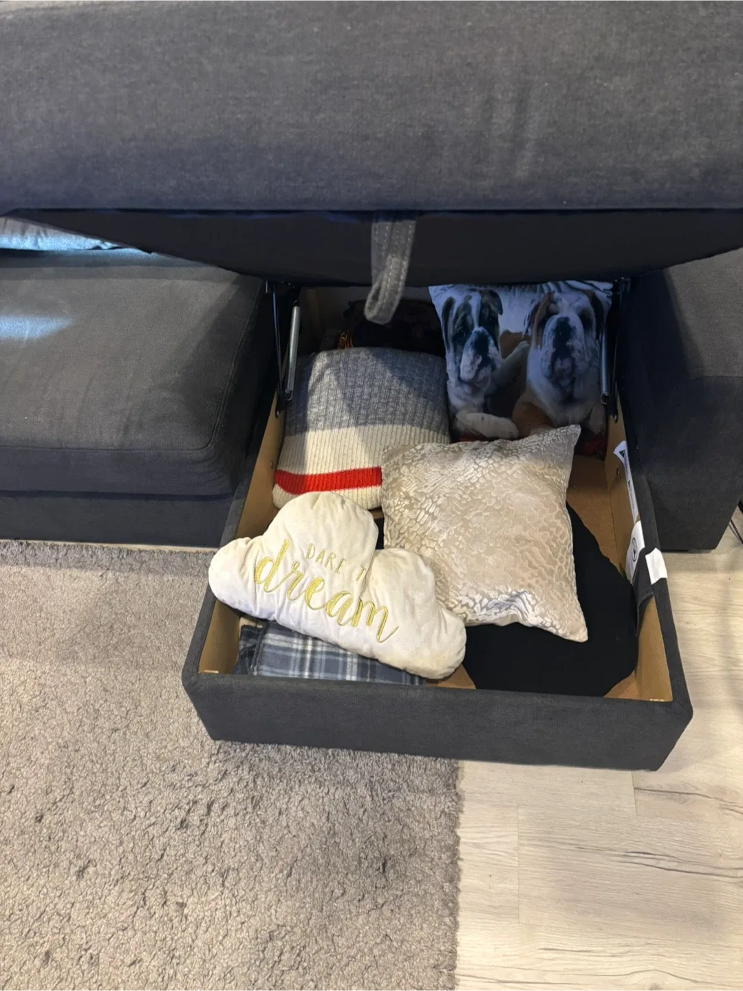 Grey Sectional Sofa with Storage image indicator(7)