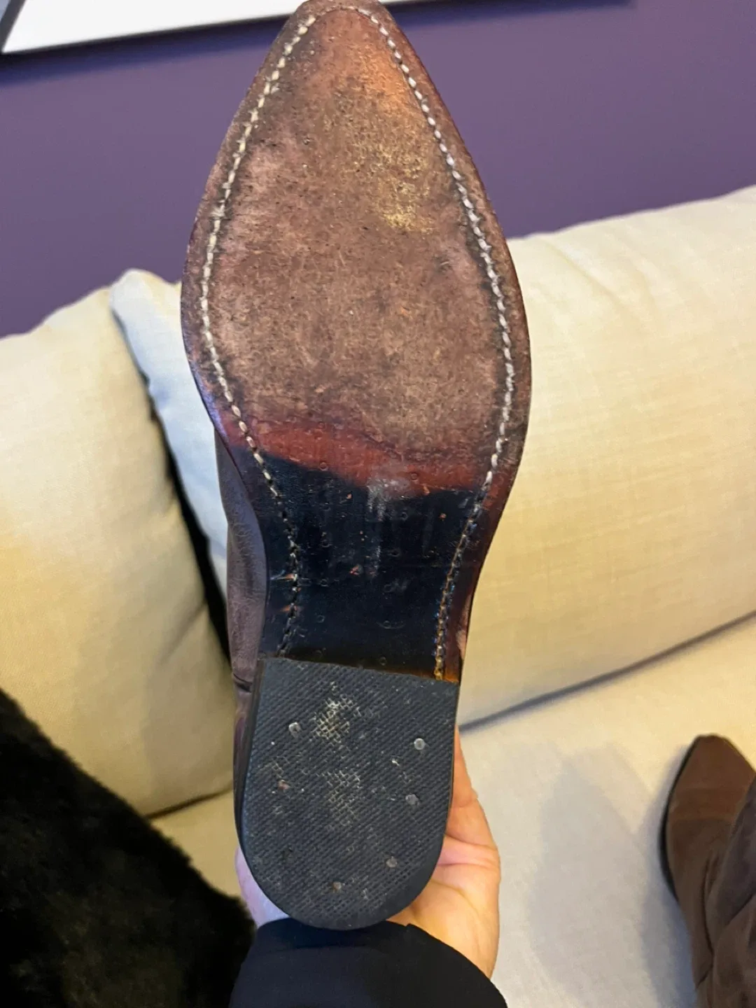 Women's Brown Leather Cowboy Boots image indicator(6)