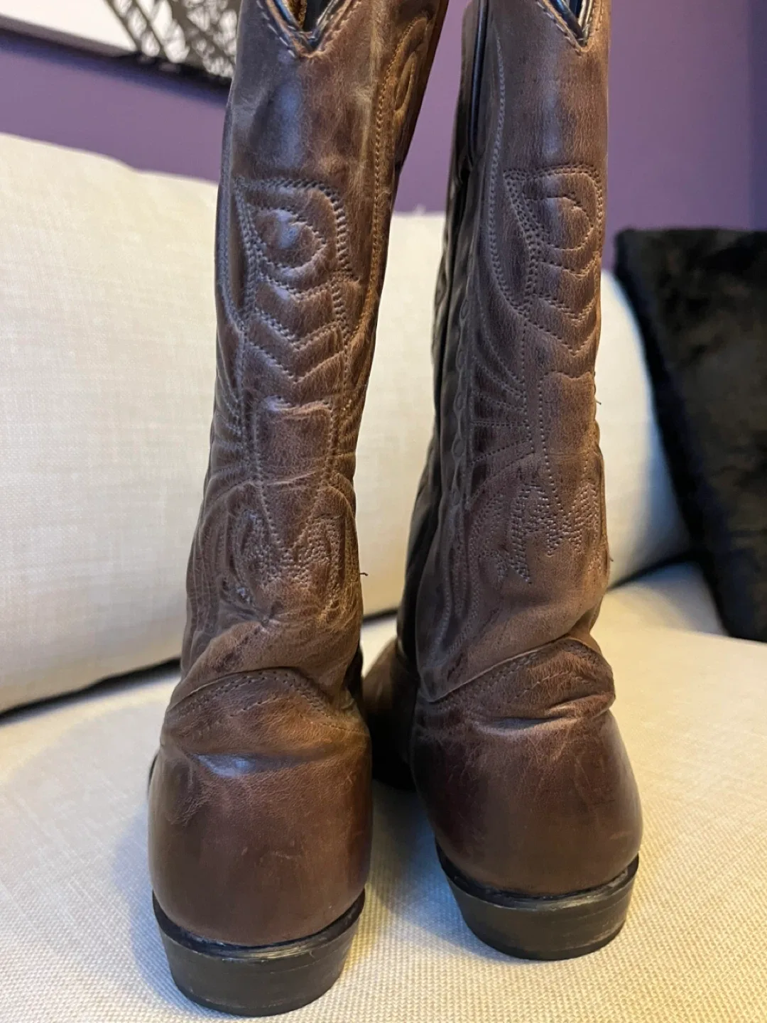 Women's Brown Leather Cowboy Boots image indicator(5)