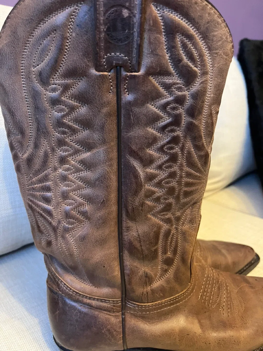 Women's Brown Leather Cowboy Boots image indicator(3)