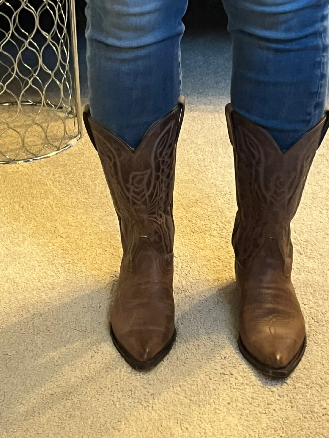 Women's Brown Leather Cowboy Boots image indicator(8)