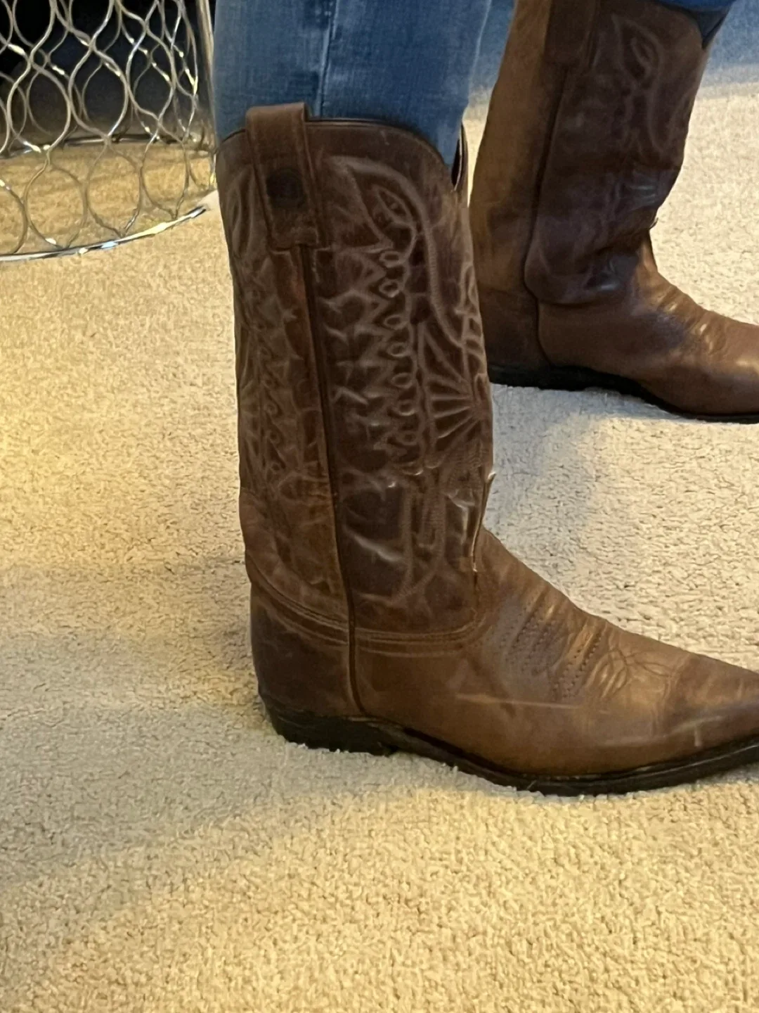 Women's Brown Leather Cowboy Boots image indicator(9)