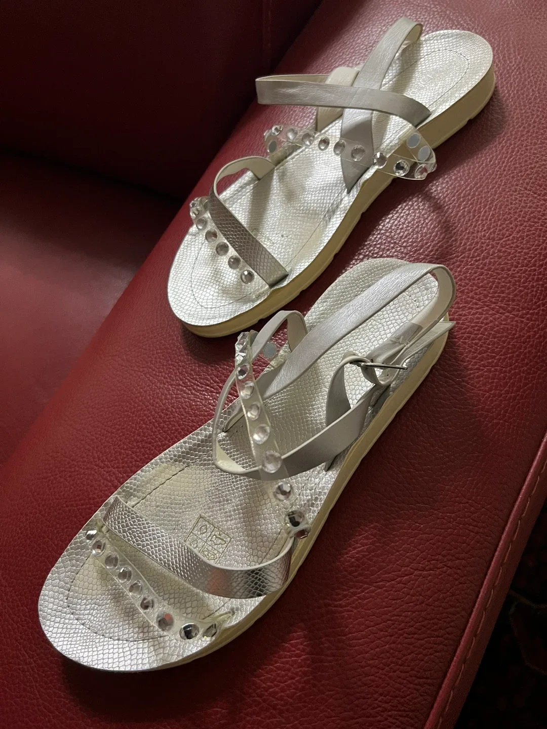 Silver Sandals Size 8
