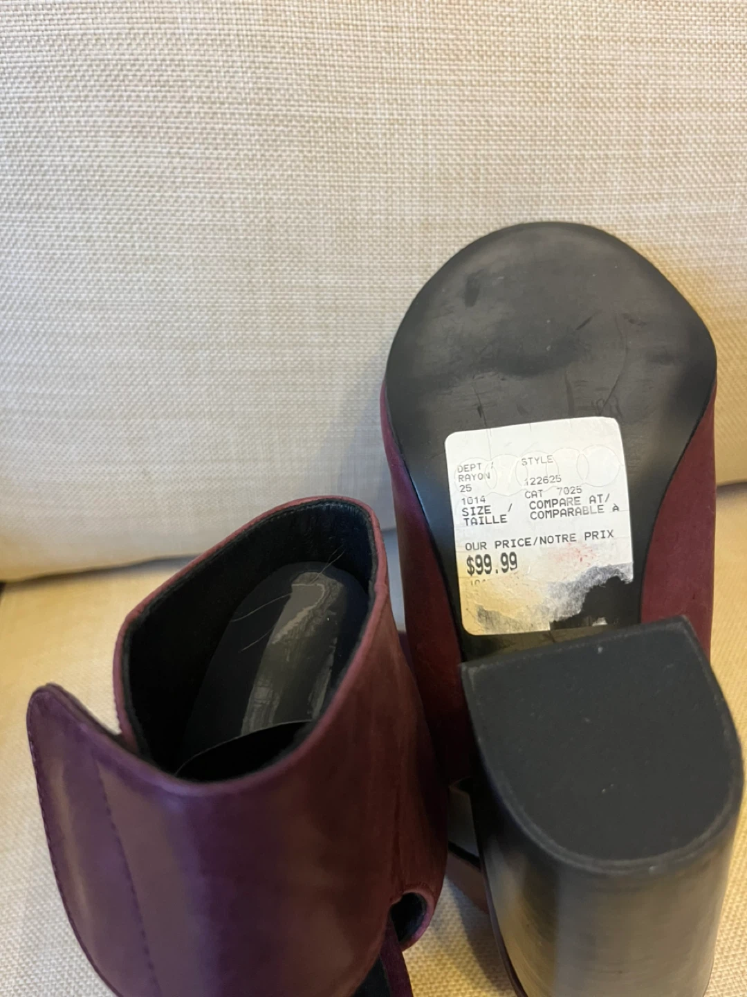 Sapena Spain Leather Burgundy Heels - Size 8 - photo 4