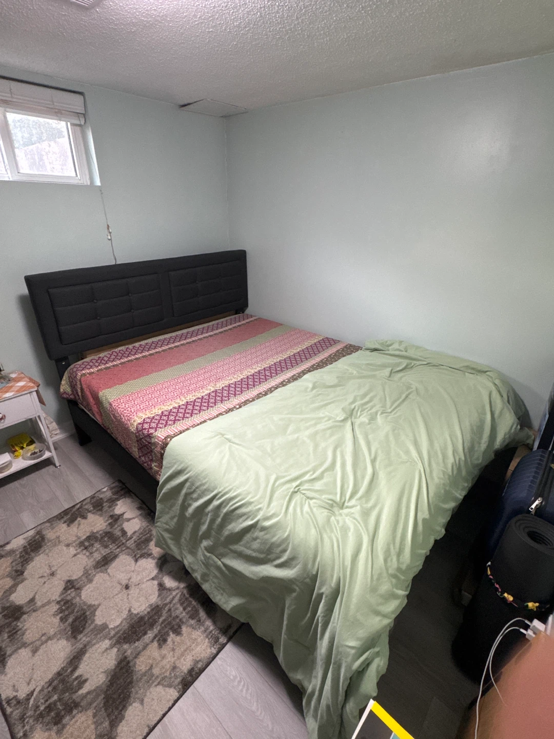 Queen Size Bed Frame with Headboard and mattress included. - photo 2