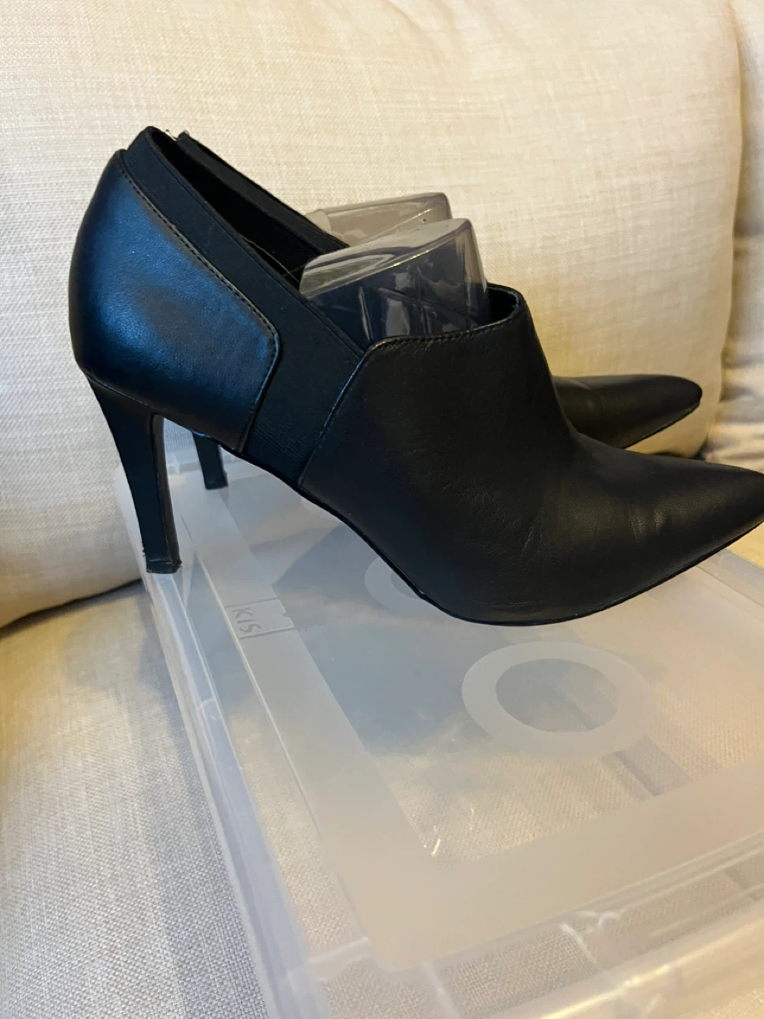 Calvin Klein Black Leather Heels - Size 8 - photo 2
