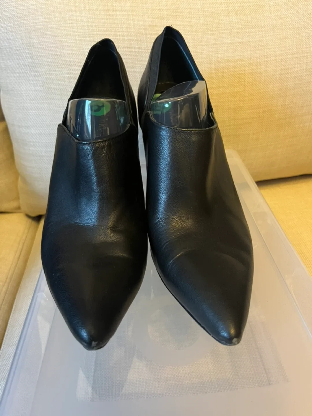 Calvin Klein Black Leather Heels - Size 8