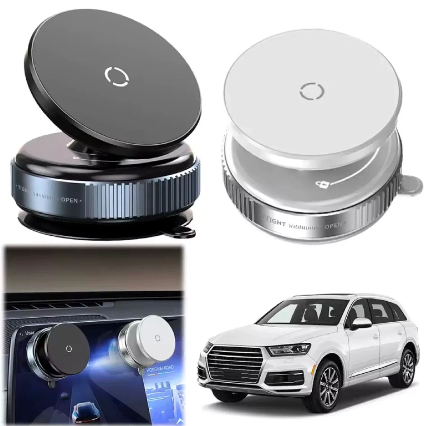 Magnetic-Vacuum Adsorption Car Mobile Mount (NEW) image indicator(9)
