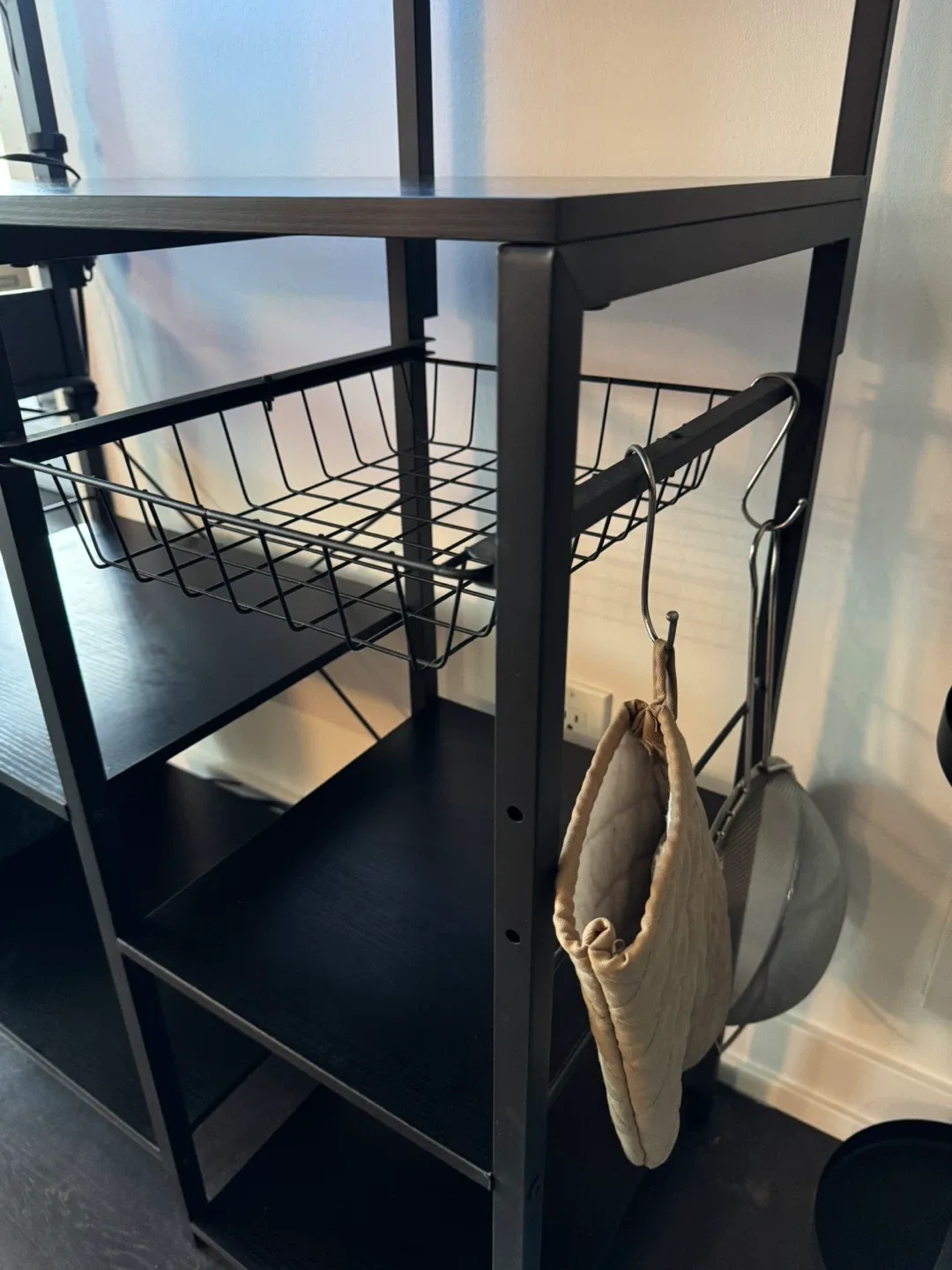 Black Kitchen Baker's Rack with LED Light image indicator(5)