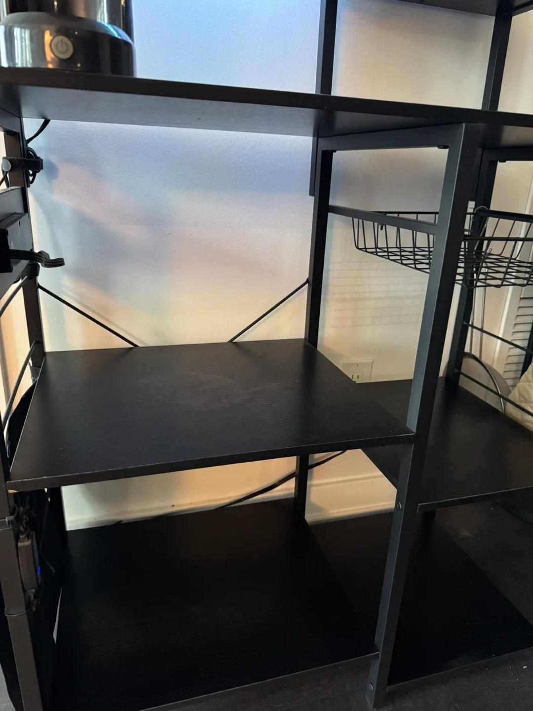 Black Kitchen Baker's Rack with LED Light image indicator(6)