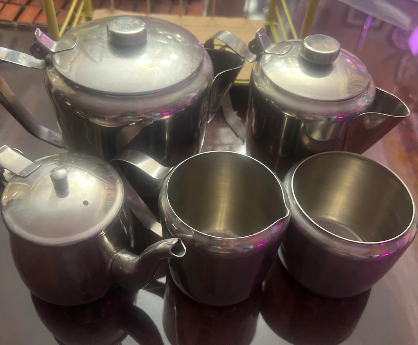 Stainless Steel 18-8 Korean Tea/Coffee Set – Excellent Condition - photo 3