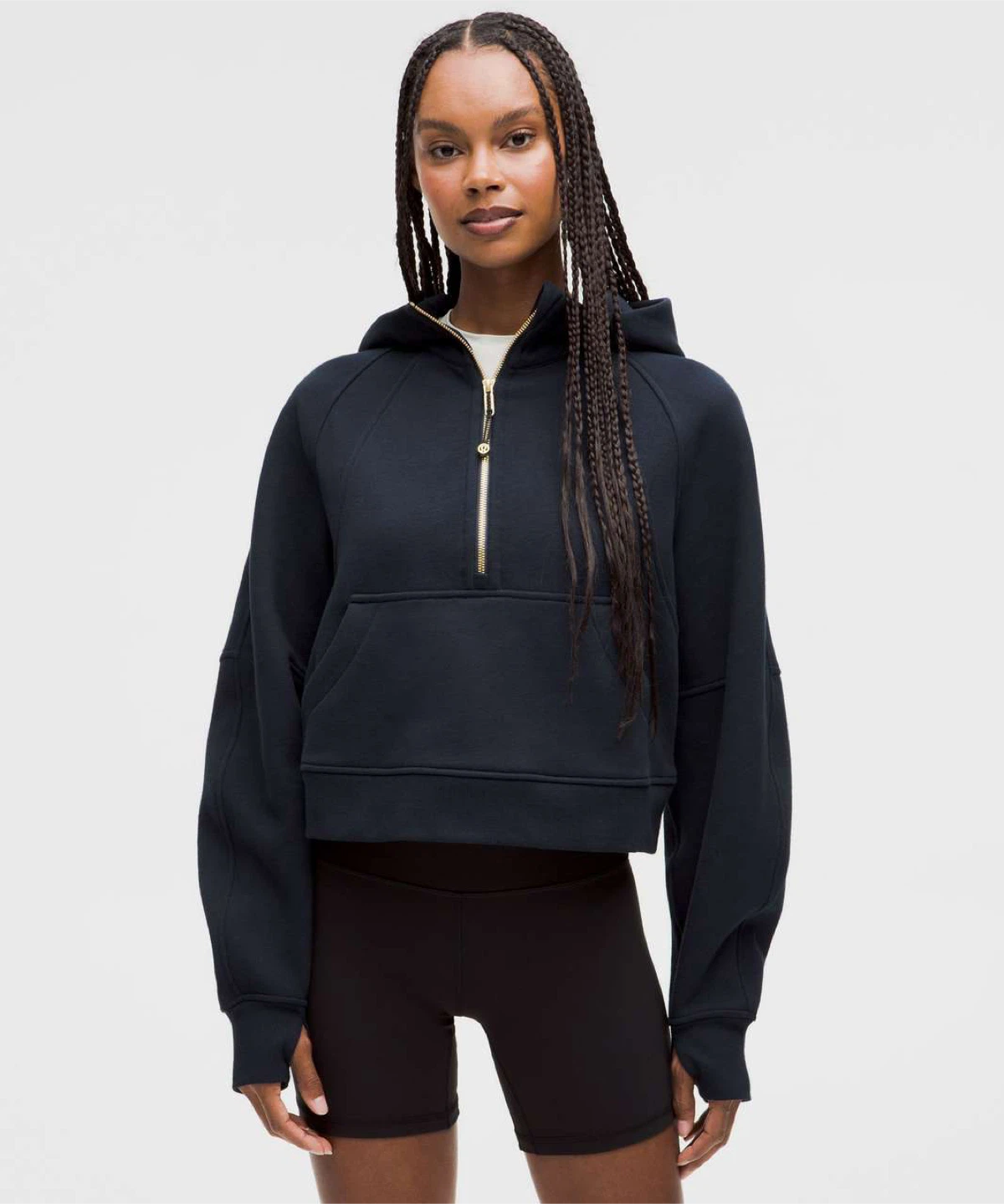 Lululemon Scuba Oversized Half-Zip Hoodie True Navy / Gold, XS/S