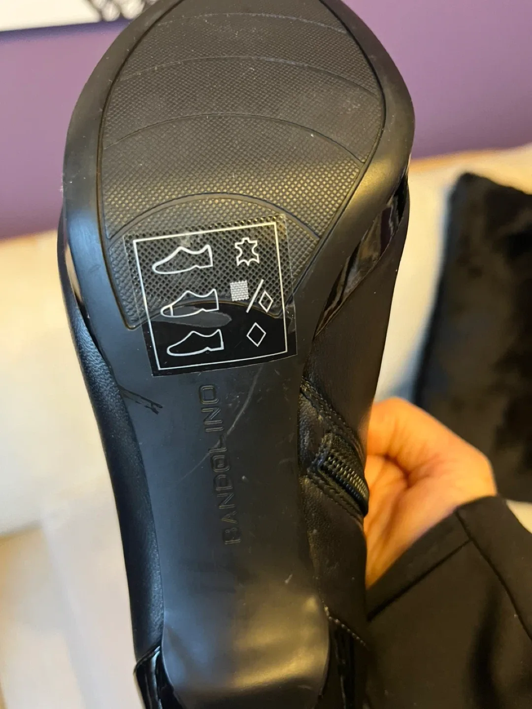 Bandalino Black Leather Heeled Booties image indicator(6)