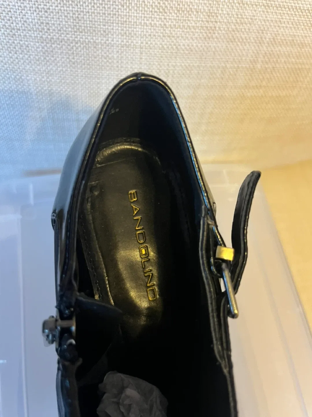 Bandalino Black Leather Heeled Booties image indicator(5)