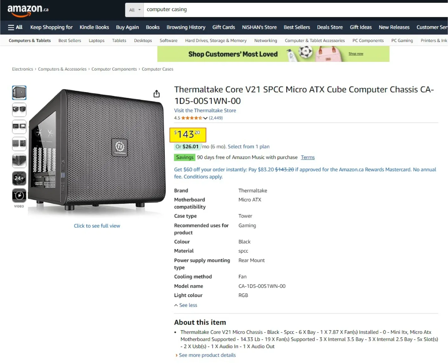 ThermalTake Core V21Cube Casing image indicator(6)