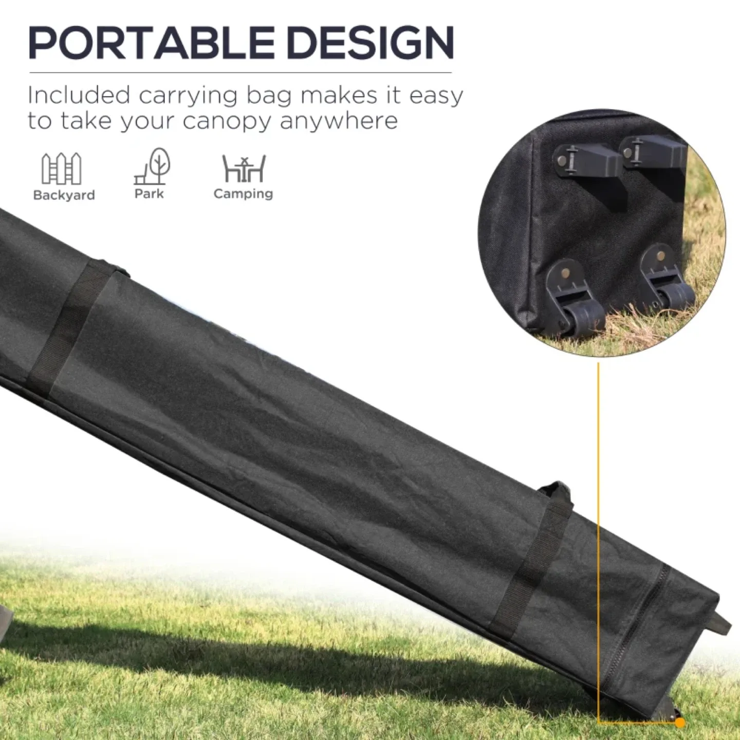 Outsunny 20' x 10' Folding Pop Up Canopy Tent with Sidewalls image indicator(5)