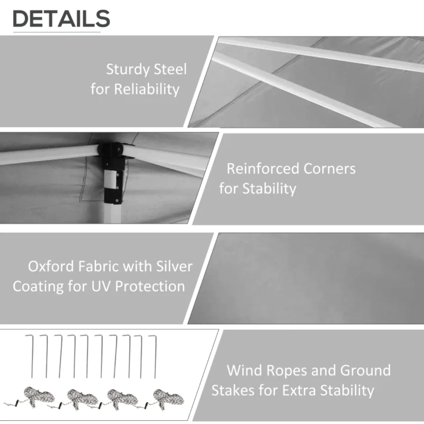 Outsunny 20' x 10' Folding Pop Up Canopy Tent with Sidewalls image indicator(7)