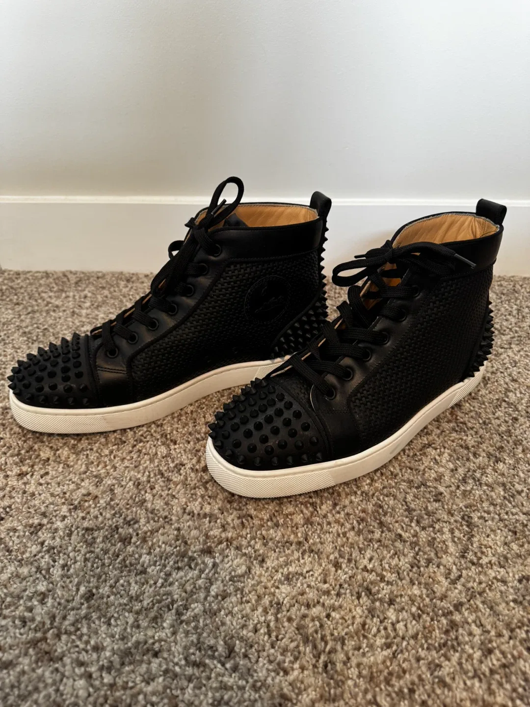 Christian Louboutin Black Spike High-Top Sneakers