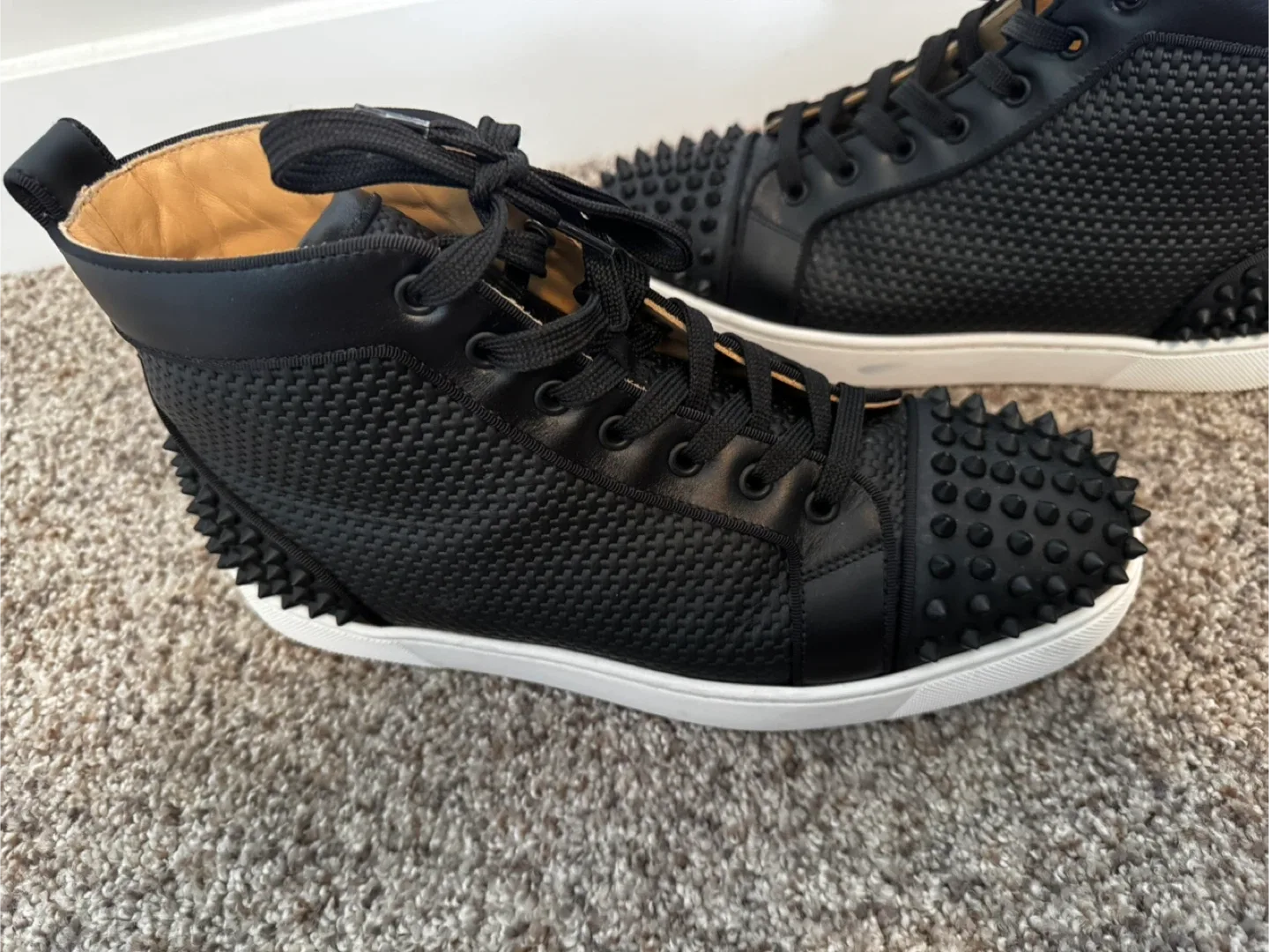 Christian Louboutin Black Spike High-Top Sneakers image indicator(3)