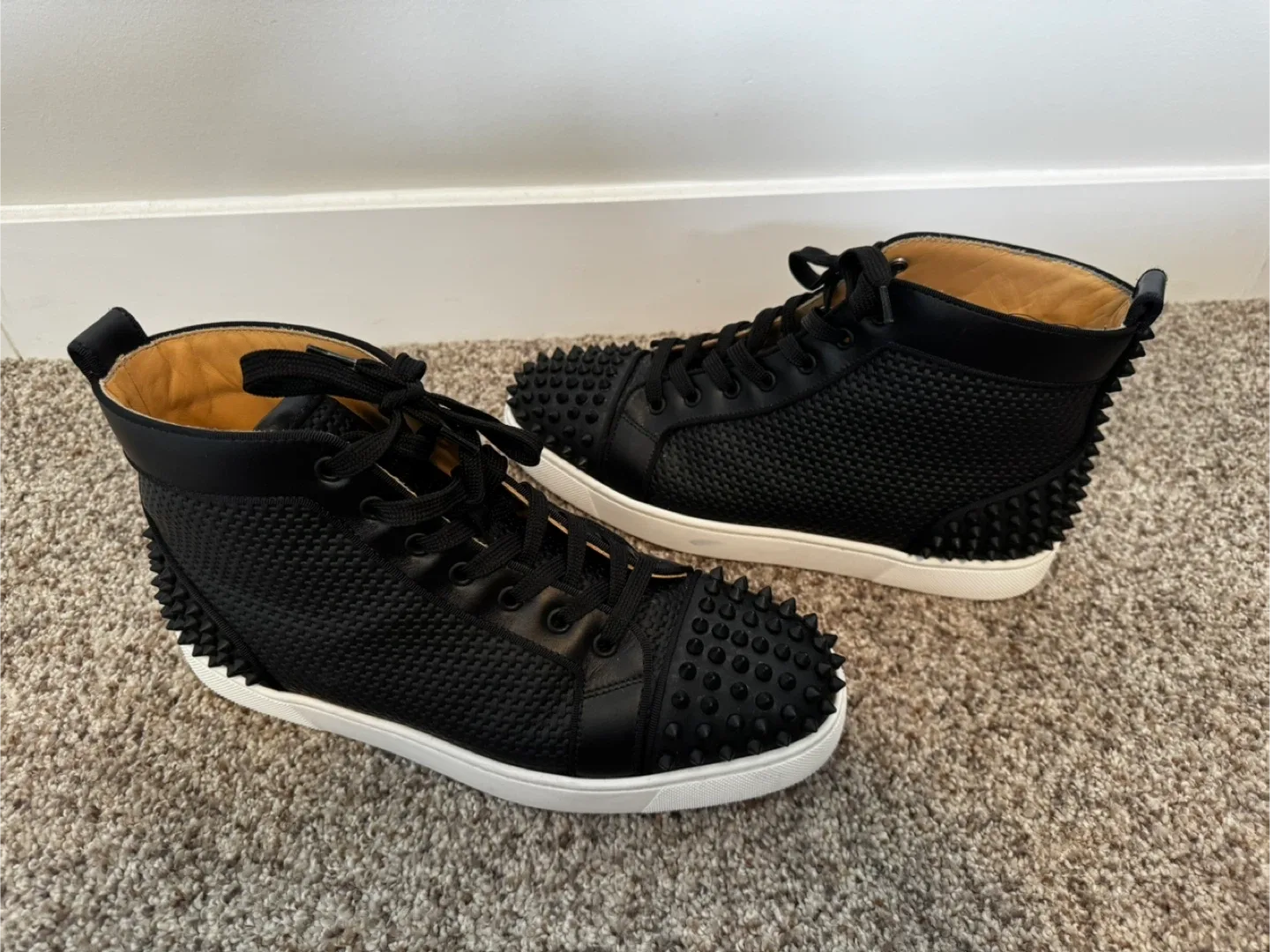 Christian Louboutin Black Spike High-Top Sneakers image indicator(2)