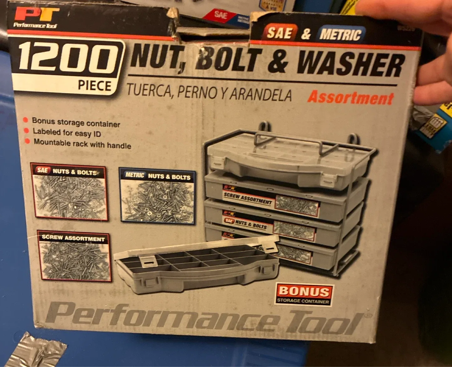 Performance Tool 1200 Piece Nut, Bolt & Washer Assortment